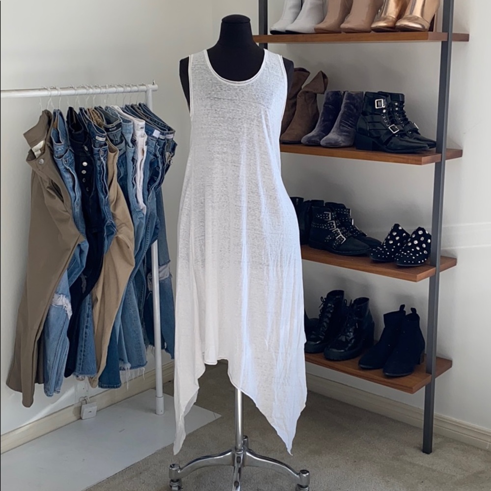 H&M Cream Long Asymmetrical Tank Dress 🤍